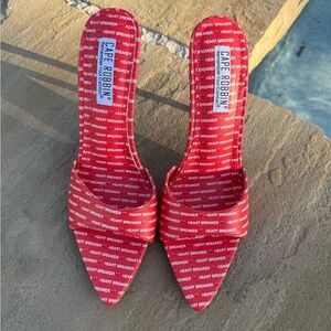 Cape Robbin “Heart Breaker” Red Slide Heels Size 10 – New